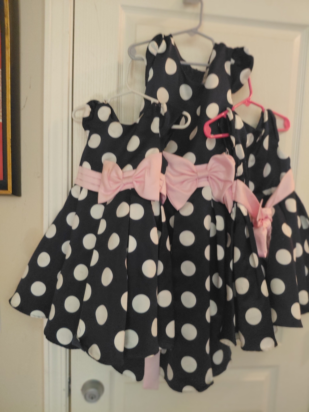 Rare Editions Navy and Pink Polka Dot Party Dress